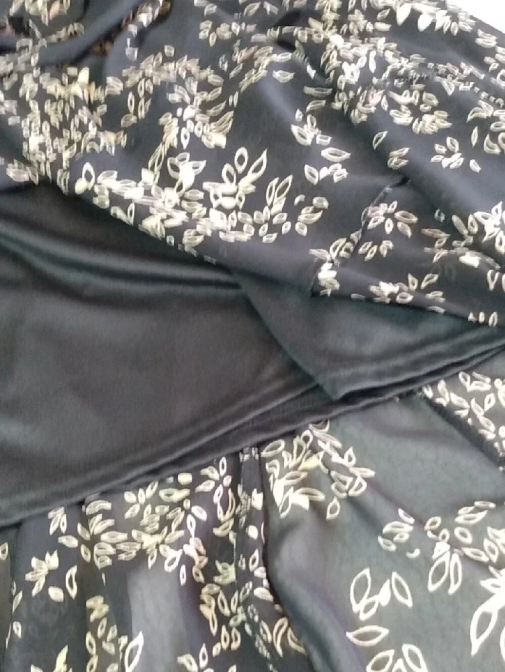 Lapis Black Maxi Skirt with Gold Floral Print